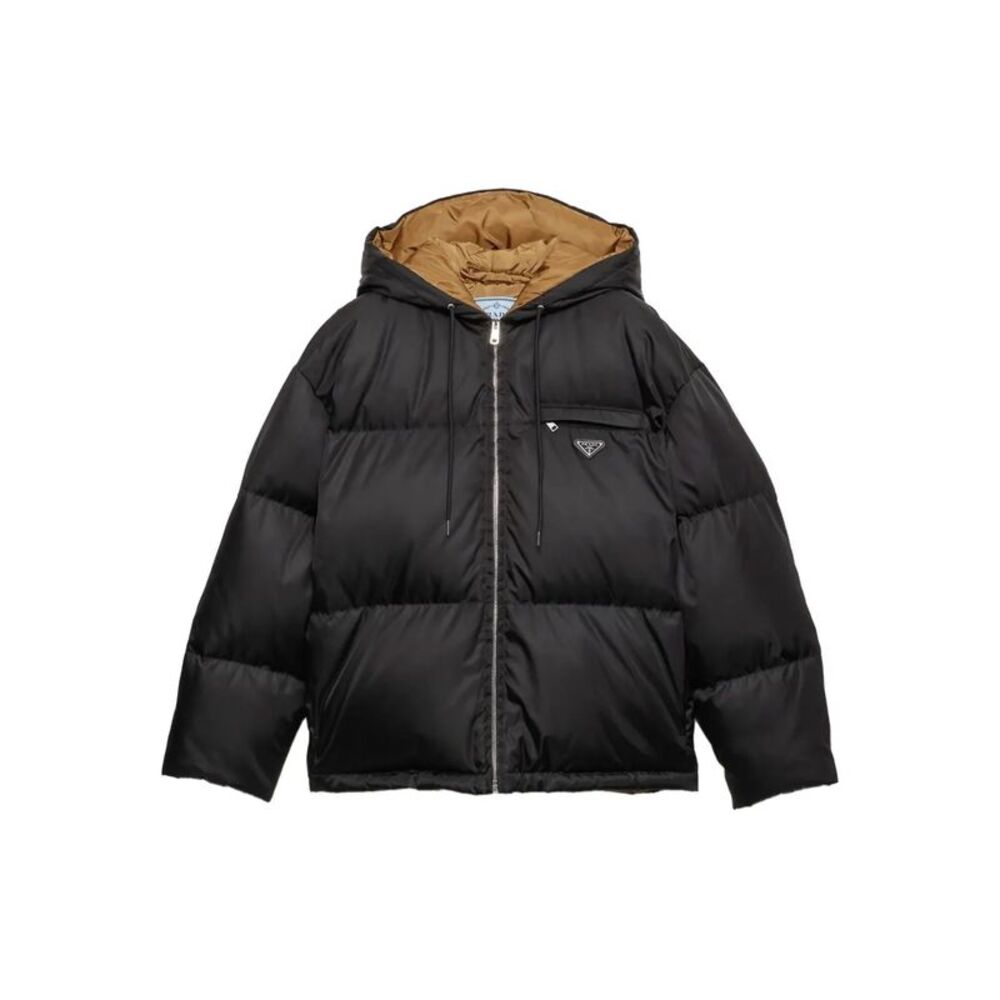 Contrasting Lining Hooded Down Jacket Women
